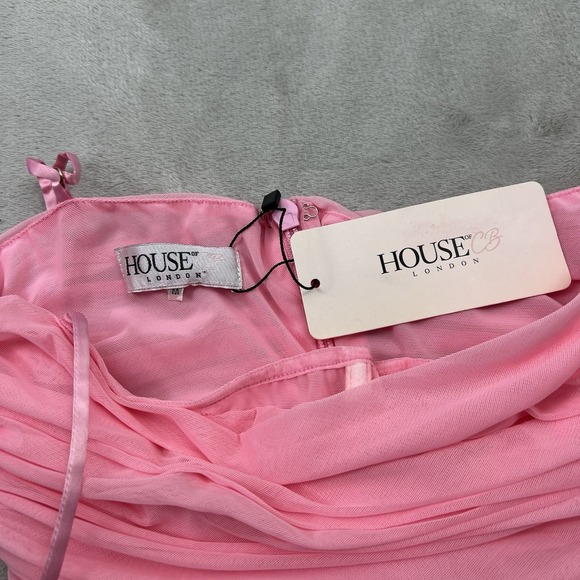 House Of CB Fornarina Barbie Pink Organza Mesh Maxi Dress Women's Medium - Picture 5 of 7